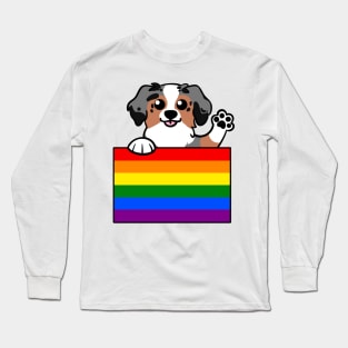 Love is Love Puppy - Blue Merle Aussie v2 Long Sleeve T-Shirt